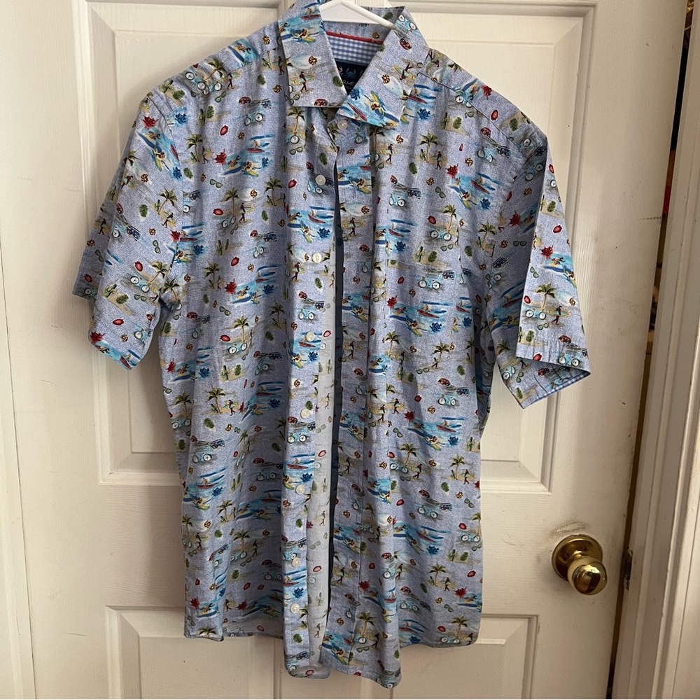 Charleston Threads Men’s Shirt Beach Theme Pattern Size Large